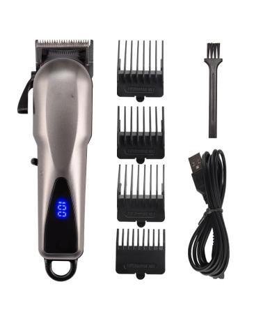 Hair Clippers for Men Professional Electric Hair Clipper Oil Head LED LCD High Power Razor Electric Hair Clipper Hair Clippers Men (Color : Gray)