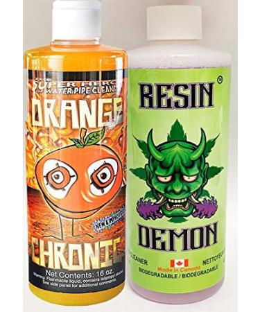 Orange Chronic 16 oz & Resin Demon 16 oz Glass Cleaner Bundle Pack - 1 Bottle of Each
