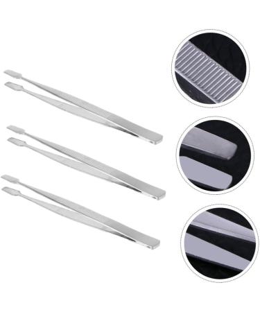 Shop Housoutil 3-Part Stainless Steel Tweezers Set - Professional Eyelash Tools for Extensions Makeup & Coin Stamping - 11cm Silver - Buy Online on GoSupps.com