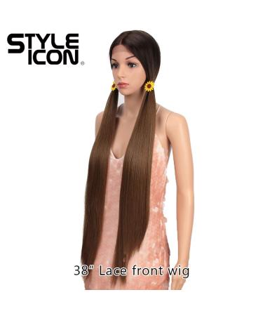Shop Style Icon 38-Inch Lace Front Wig | Super Long Straight Synthetic Wig with Baby Hair - 150% Density | Deeper Middle Part (TT6/30W) - International Shipping Available - Buy Online on GoSupps.com