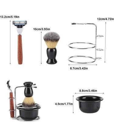 Premium 4-Piece Shaving Set - Manual Razors Stainless Steel Stand Brush & Bowl | International Shipping Available - Buy Online on GoSupps.com