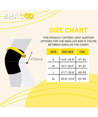 Bracoo Thin Knee Compression Sleeve - Support for Knee Pain Breathable & Lightweight Brace for Men & Women Patella Pad & Stabilizers Ideal for Walking & Running - KE60 Large Black - Buy Online on GoSupps.com