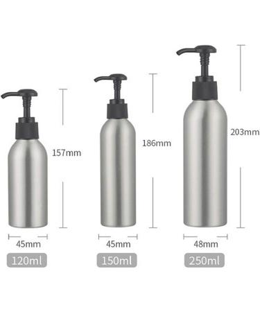 Junhouse Refillable Aluminum Bottle 250ml - Shampoo Lotion Disinfectant Pump Dispenser for Home & Salon - Eco-Friendly & Stylish - Buy Online on GoSupps.com