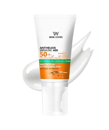 Sunscreen SPF 50+ Invisible Fluid Face Sun Cream SPF 50 PA++++ Suncream Factor 50 for Face Waterproof Travel Sun Cream Ultra Light UVA & UVB Protetion Non-Perfumed