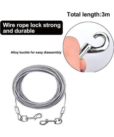 10ft Dog Tie Out Cable with 15" Spiral Ground Stake Spike for Small to Medium Dogs Up to 60 lbs for Playing Camping Outdoor Yard and Backyard in Ground (White) - Buy Online on GoSupps.com