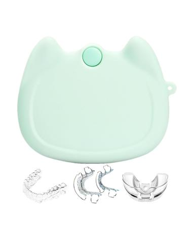 Boiler Retainer-etui Prosthesen-etui-orthodontic mouth protection case solid orthodontic oral protection case with snap lock for retainer and dentures green