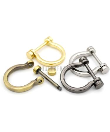 CRAFTMEMORE D-Rings Screw-in Shackle Horseshoe U Shape D Ring for 3/4 Inch Strap - 4 pcs, Brushed Brass - Ideal for DIY Leather Craft & Purse Accessories - Buy Online on GoSupps.com