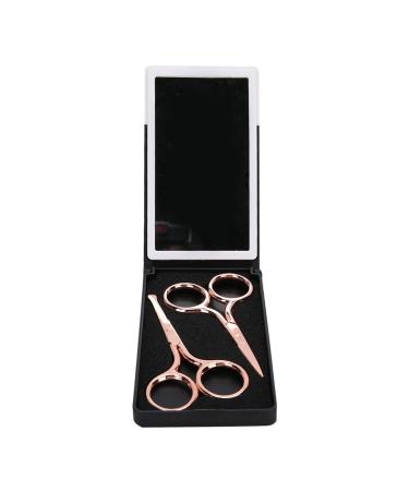 Verdant Touch Stainless Steel Scissors Stainless Steel Portable Eyebrow and Nose Hair Scissors Rose Gold Cosmetic Tool