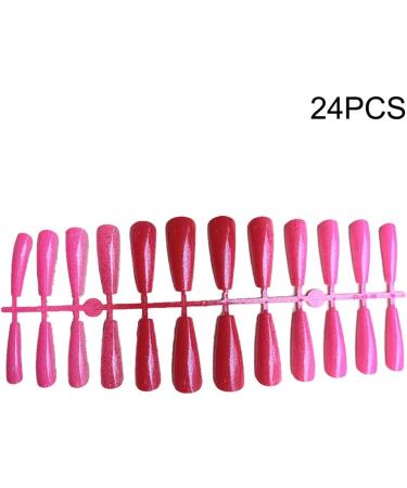 dijiusidy 24 Pieces Nails T Shape Extra Long Full Wrap False Nail Tips Women Decor Fingernail Supply Manicure Accessory red - Buy Online on GoSupps.com
