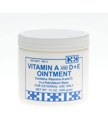 A & D Plus E Ointment Gentell - 13 Oz. Jar - Medicinal Scent Ointment Skin Protectant | A+D & E Vitamins First Aid | Seals Out Wetness | Helps Prevent Baby Diaper Rash - Pack of 2