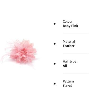 Baby Pink Flower Feather Bead Corsage Hair Clips Fascinator Set - Buy Online on GoSupps.com