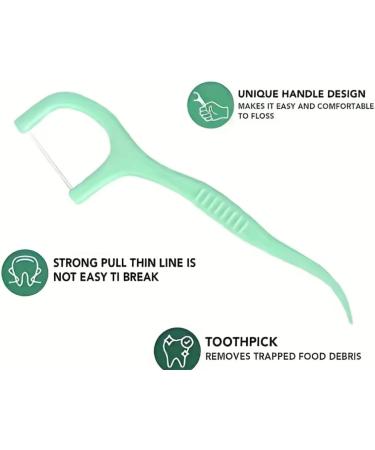 100pcs Mint Flavour Dental Floss Picks for Teeth Cleaning - Dental Floss Toothpicks - Buy Online on GoSupps.com