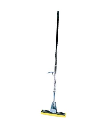 Rubbermaid Commercial Products Brute Steel Roller Sponge Floor Mop with Steel Handle, 12-Inch Wide, Metal, Cleaning for Title/Floors in Bathroom/Kitchen/Lobby and Outdoor/Garage Spaces Sponge Mop with Head