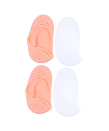 minkissy 4 Pairs Silicone Feet Foot Care Protector Non- Slip Silicone Socks Anti- Cracking Socks Plantar Socks Moisturizing Socks Elastic Gel Socks Moisturiser Socks Silica Gel L 19.5X9.5X1.5CM