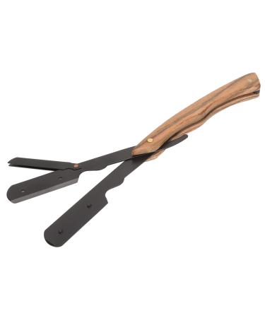Beard Blade Holder Straight Edge Razor Holder Foldable Manual Stainless Steel Lightweight Straight Edge Precise Hair Blade Holder