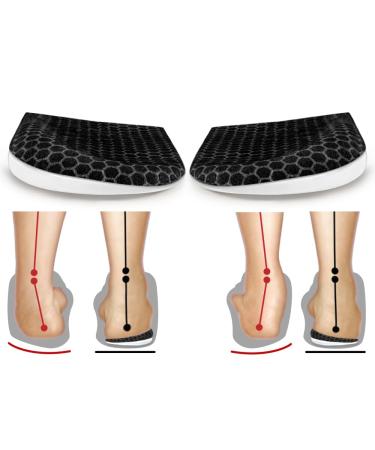 Corrective Insoles for Supination & Over-Pronation Orthotics Medial & Lateral Heel Wedge Inserts for Foot Alignment Bow Legs Knee Pain (Black-2 Layers L: Women 8-12/Men: 7.5-13) L: Women 8-12/Men: 7.5-13 Black-2 Layers