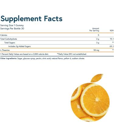 L-Theanine Positivity Gummies - Fast-Acting Stress Relief & Focus | Orange Flavored for Day or Night Use | 30 Individually-Wrapped Gummies - Buy Online on GoSupps.com