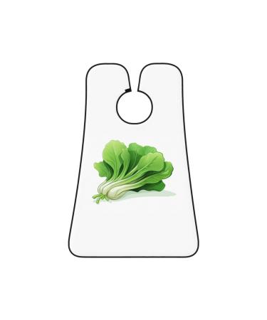 green bok choy Print Beard Bib Apron Non-Stick Beard Men's Hair Catcher for Shaving Gifts for Men. One Size Black5