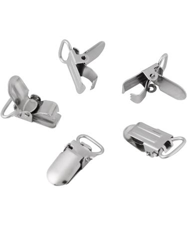 Buy Silver Metal Trousers Clips & Baby Pacifier Strap Snap Lock - Bed Sheet Mounting Clips for Pacifier Holders & Bibs (25mm/0.98in) - International Shipping Available - Buy Online on GoSupps.com