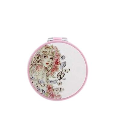 2Pcs Clamshell Powder Box with Mirror Portable Loose Powder Blank Box Butterfly