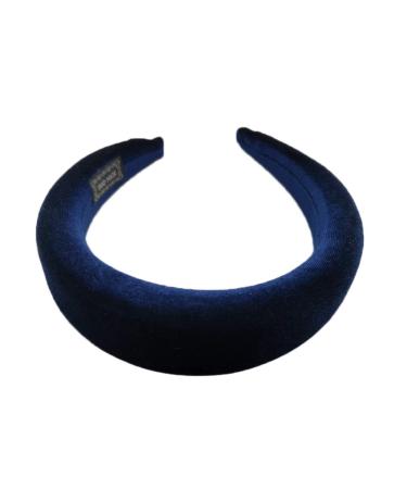 Xuebai 16 colors women padded wide sponge headband glitter including sweet candy color hair bracket vintage party stretchy thick headpiece hair bracket dark blue