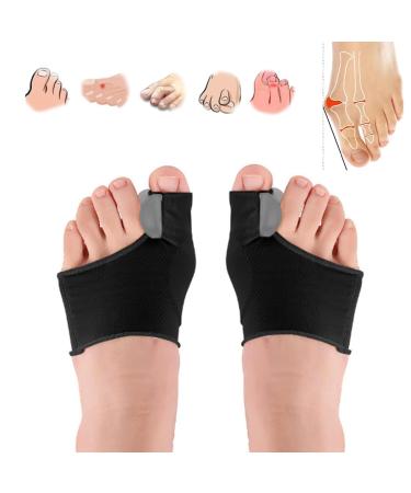 Bunion Corrector for Women & Men Big Toe Orthopedic Bunion Corrector Sock Hallux Valgus Corrector Bunion Socks Toe Straightener for Big Toe Bunion Pain Relief (2*Black)