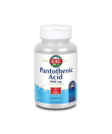 KAL Pantothenic Acid 1000 mg  100 Tablets