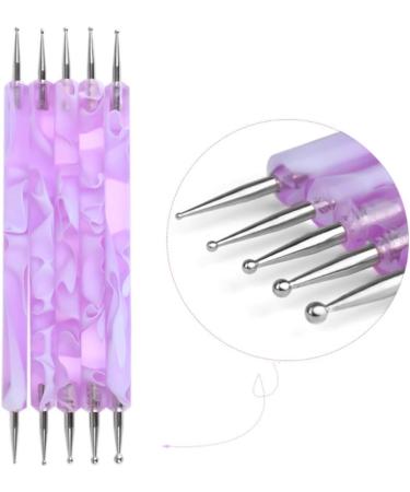 Jinlaili 5PCS Nail Dotting Pen Set - Nail Art Painting & Sculpting Tool for Manicure & Embossing - Blue - Buy Online on GoSupps.com