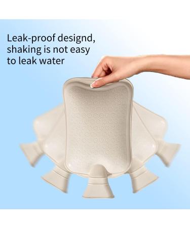 1.8L Large Rubber Hot Water Bottle with Cover - Relieve Menstrual Cramps, Neck & Shoulder Pain - Grey - Buy Online on GoSupps.com