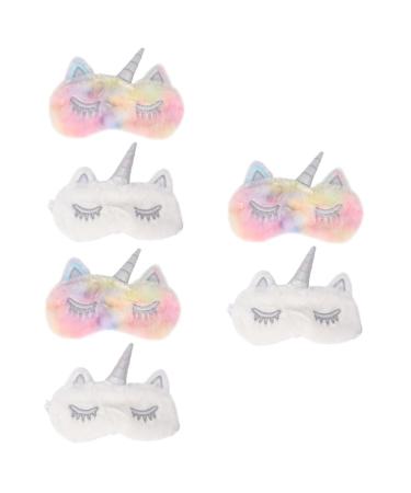 Beaupretty 6 Pcs Unicorn Eye Patch Plush Mask to Sleep White 1 Count (Pack of 1) As Shownx3pcs