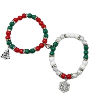 Vsilay Lianxue Christmas Bead Bracelets - Matching Magnetic Heart Pair for Men & Women | Festive Santa Claus Jewelry - Buy Online on GoSupps.com