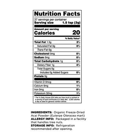 Terrasoul Superfoods Organic Acai Berry Powder 8 Oz - Freeze-Dried | Antioxidants & Omega Fats - Buy Online on GoSupps.com