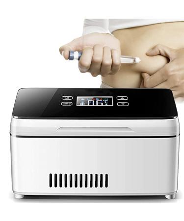 Mini Medicine Refrigerator Insulin Cooler Refrigerated Box LED Display 2-8 Drug Reefer Cooler Travel Case 8-10 Hours Rechargeable Battery USB Charger for Home Car Travel 3*Battery