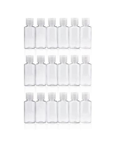 DRAGON SLAY 30ml Reusable Travel Bottles for Toiletries Set Mini Size Compact Containers for Shampoo and Conditioner Flexible Plastic Clear/Transparent Flip Cap 18 Pack 30ml (18 Pack)