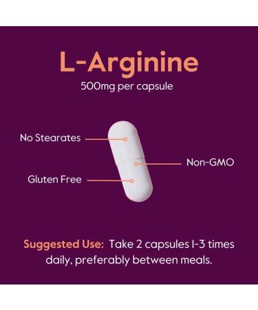 BESTVITE L-Arginine 500mg (240 Capsules) - No Magnesium Stearate - No Silicon Dioxide - No Fillers - Non GMO - Gluten Free 240 Count (Pack of 1) - Buy Online on GoSupps.com