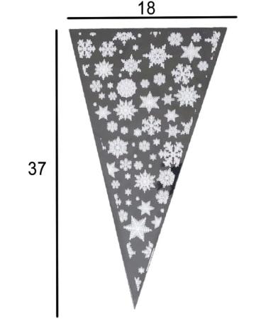 VDL Pack of 25 Christmas Sweet Cones Snowflakes Themed Clear Treat Bags with Twist Ties (16x30cm) - Buy Online on GoSupps.com
