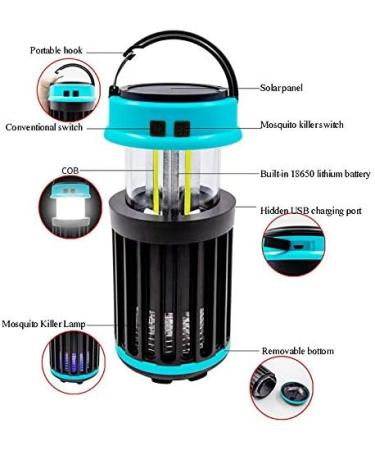 Electric Mosquito lamp - USB Rechargeable Mosquito Trap Household Quiet Mosquito Repellent Outdoor Waterproof Lighting - Buy Online on GoSupps.com