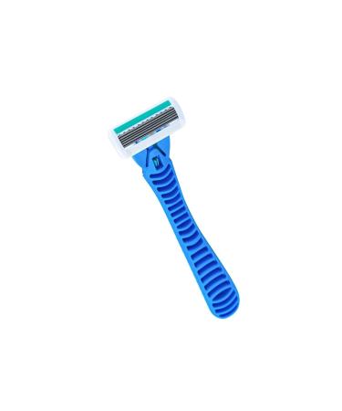 6-Blade Blue Razor for Men & Women - Reusable Anti-Slip Manual Shaving Tool with Refill Cartridges | Premium Face Cleansing Supplies - Buy Online on GoSupps.com