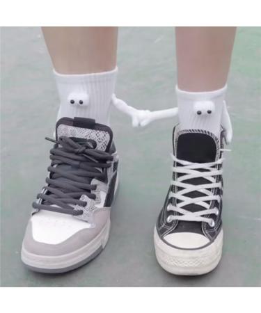 3D Couple Socks - Funny Magnetic Suction Design - Black & White 4 Pairs - Buy Online on GoSupps.com