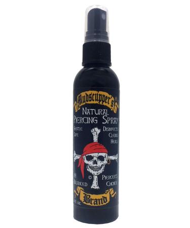 Mudscupper's Natural Piercing Spray: Sterilized Sea Salt Solution Gently Cleanses & Helps Heal All Piercings. 4 fl oz