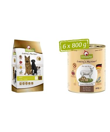 Granapet Liebling's meal adult lamb dry food for dogs & darling's meal lamb & potato wet food for dogs adult lamb bundle with wet feed (lamb & potato) 10 kg (1 Pack)