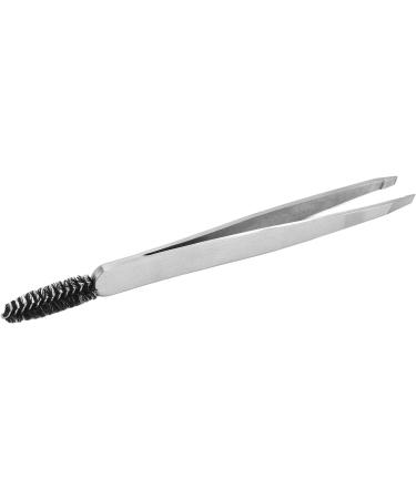 Verdant Touch Eyebrow Slant Tip Plucker Slant Tip Stainless Steel Eyebrow Tweezer with Brush Precision Hair Remover Tool for False Eyelashes Makeup - Buy Online on GoSupps.com