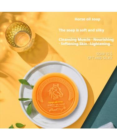 All-Natural Horse Oil Handmade Soap | Deep Cleansing & Moisturizing | Eco-Friendly 2-in-1 Gift for Face & Body (120G - Buy Online on GoSupps.com