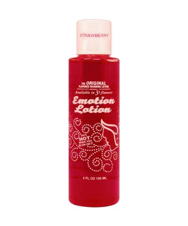 Emotion Lotion 4oz Strawberry Edible Warming Massage Oil - Buy Online on GoSupps.com