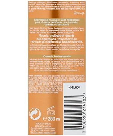 DESSANGE - Extr me 3 Huiles Nutri-Regenerating Micellar Shampoo For Denatured Hair - 250 ml - Pack of 2 - Buy Online on GoSupps.com