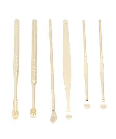 Spiral Massage Ear Spoon 360 Spiral Cleaning Ear Wax Efficient & Thorough Stainless Steel Ear Wax Cleaner Set with U Shape Ear Spoon for Easy Cleaning (Yellow)