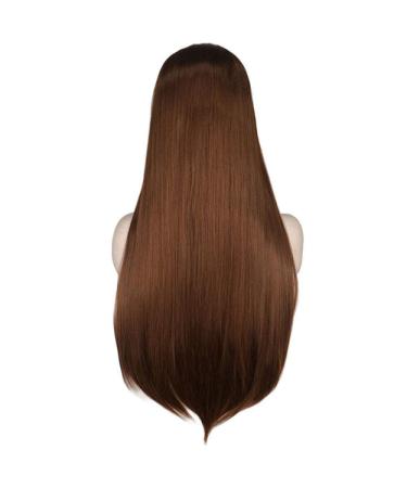 BGHJUE N Brown Long Straight Synthetic Wig - Heat Resistant Glueless Full Wig for Women | Body Wave Style Average Cap Size - Buy Online on GoSupps.com