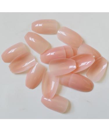 240pc Short Coffin Press on Nails - Nude Colored Ballerina False Nails | Glossy Artificial Fingernails with Adhesive Tabs - LoveOurHome - Buy Online on GoSupps.com