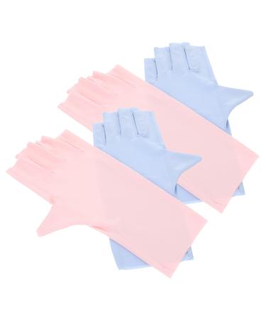 Beavorty 2 Pairs pink gloves sun gloves nail art supplies nail UV protection gloves for women nail art accessory nail UV gloves nail art UV gloves UV nail gloves Nylon Accessories manicure 21x12x0.1cm As Shown1