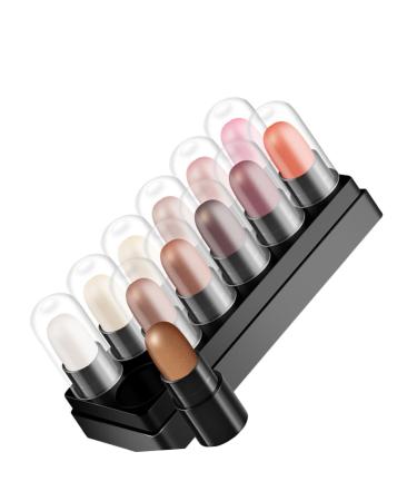 SOESFOUFU 12pcs 12 Shadow Box Makeup Eyeshadow Pen Eye Brightener Pencil Colored Pencils Plastic